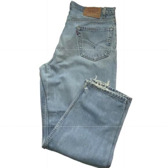 Levis 550 Red Tab Jeans Mens 34x30 Tapered Relaxed Light Wash Denim Streetwear - Picture 7 of 9